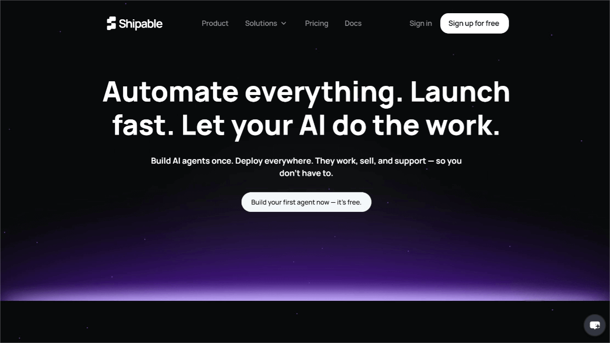 Shipable – AI Agent Development Platform for No-Code Automated Workflow Creation