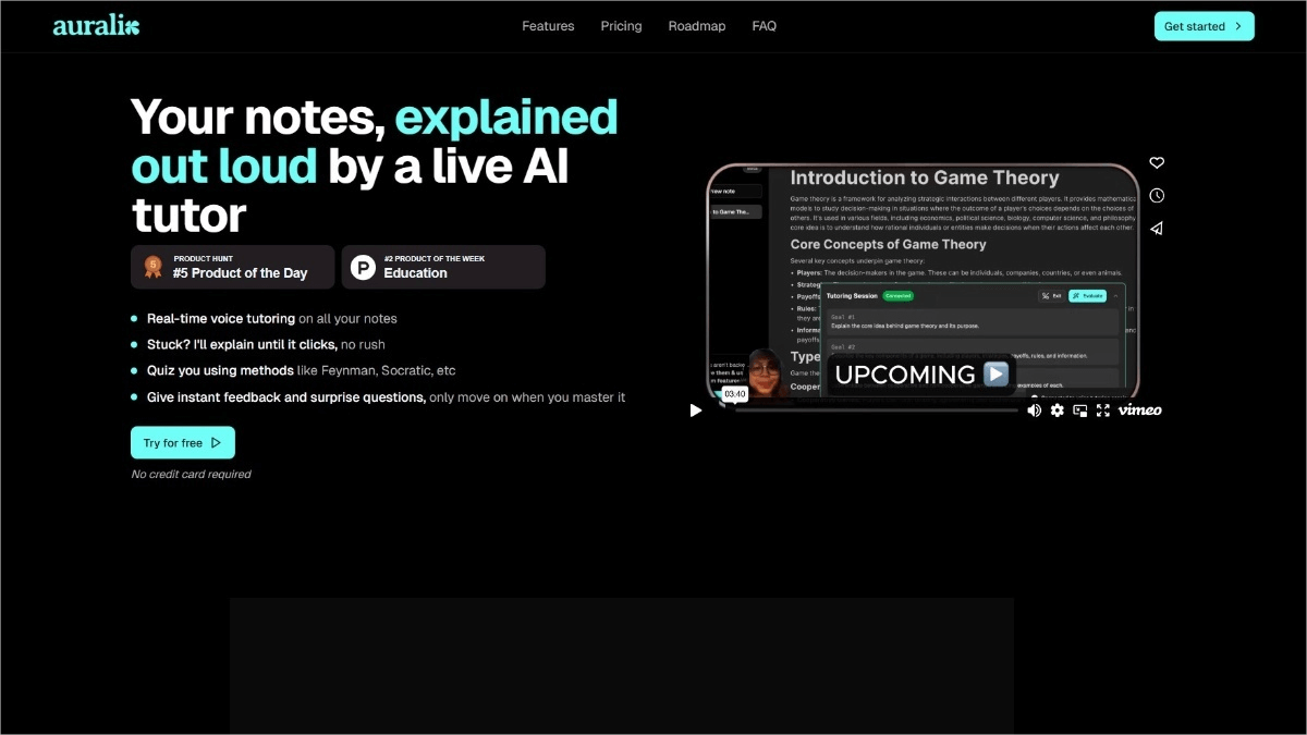 Auralix – an AI learning tool that uses voice interaction to explain and elaborate on note content
