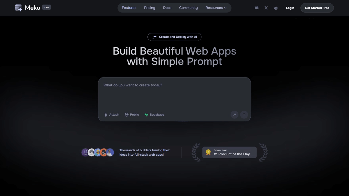 Meku – An AI development platform for easily generating web applications and websites