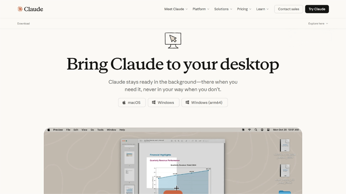 Claude Desktop – a desktop AI assistant launched by Anthropic