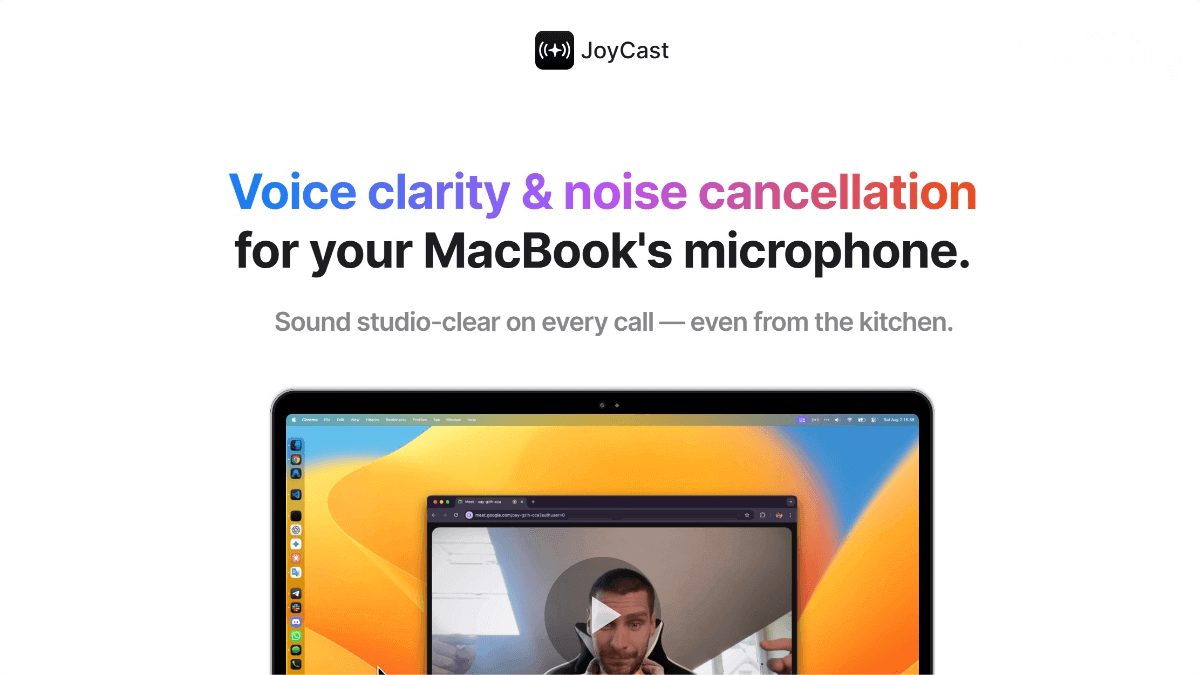 JoyCast – AI audio enhancement tool that upgrades your microphone to studio quality