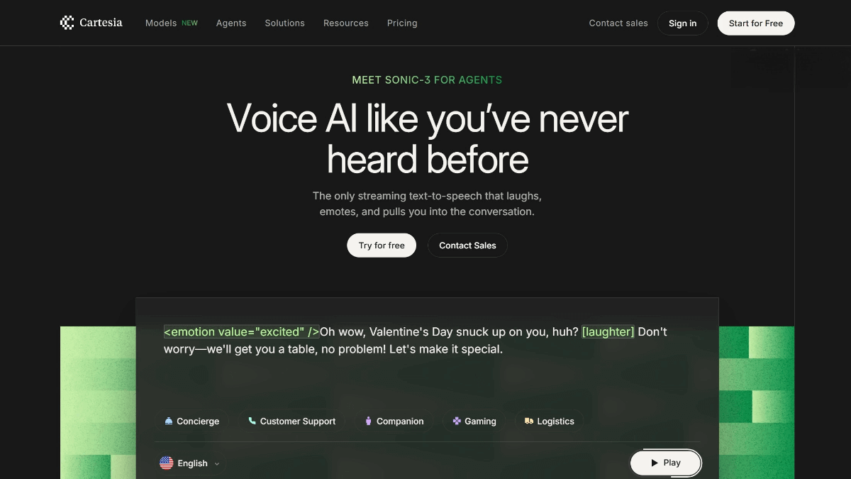 Sonic-3 – A real-time voice conversation model launched by Cartesia