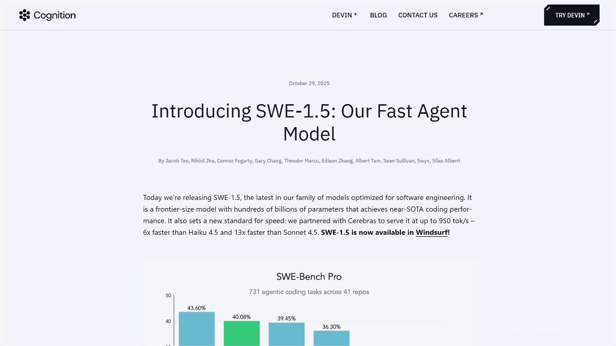 SWE-1.5 – A High-Performance AI Coding Model Developed by Cognition