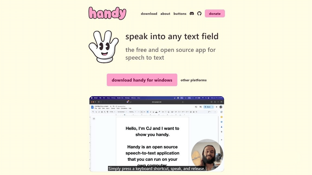 Handy – an open-source speech-to-text desktop application, completely offline