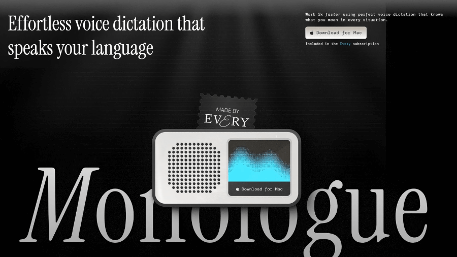 Monologue is an AI-powered speech-to-text tool that automatically adjusts tone based on context