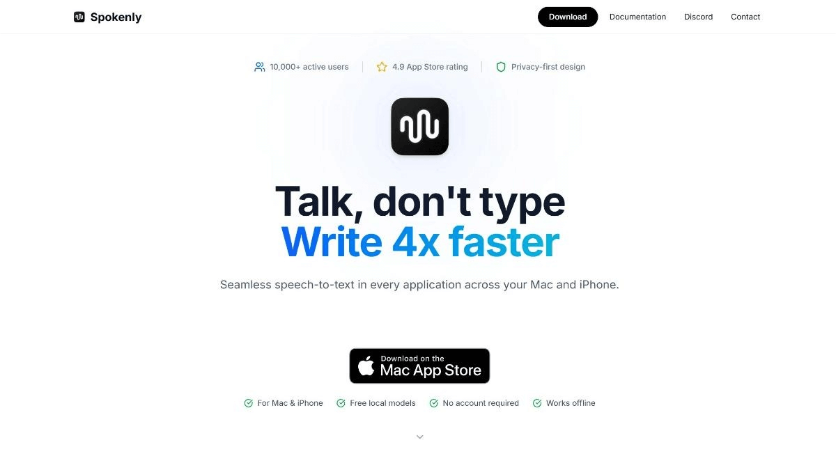 Spokenly – a local AI voice-to-text dictation tool with automatic grammar optimization